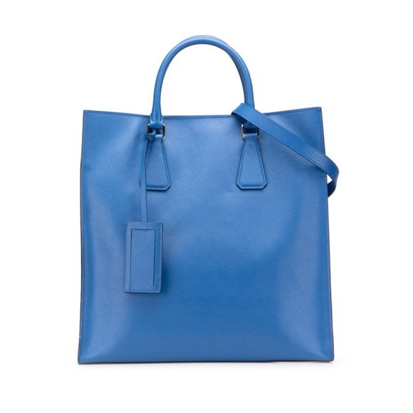 PRADA Blue Leather Shoulder Bag - Picture 1 of 10